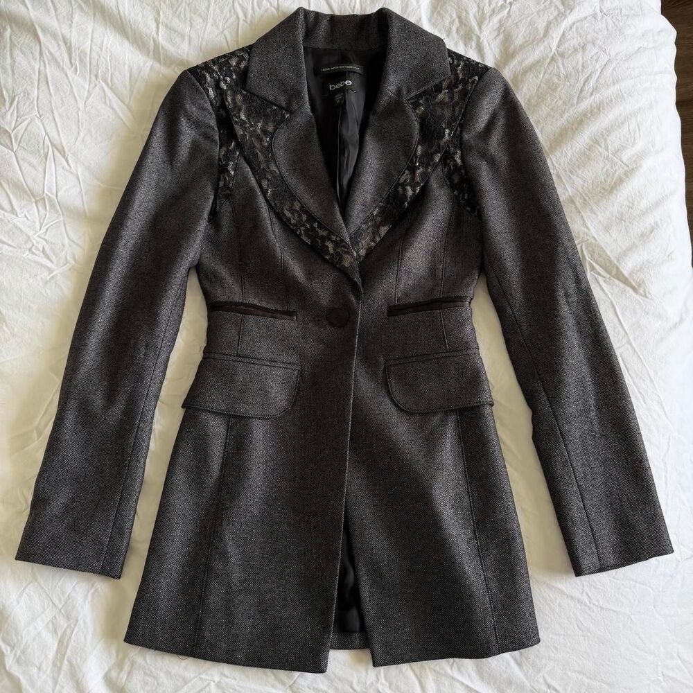 Bebe Women's Black and Grey Jacket